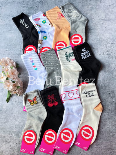 Medias tenis estampada elemento DOCENA