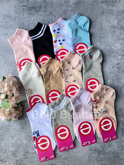 Medias soquete elemento estampada DOCENA