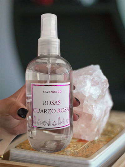 Spray áurico cuarzo rosa y rosas