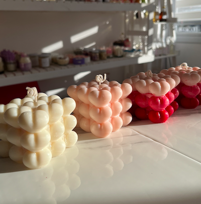 Velas bubble corazón