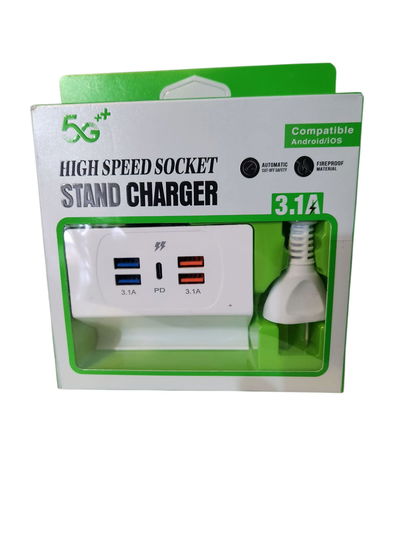 Cargador Soporte Cuatro Toma Usb Plug C Adaptador 220v