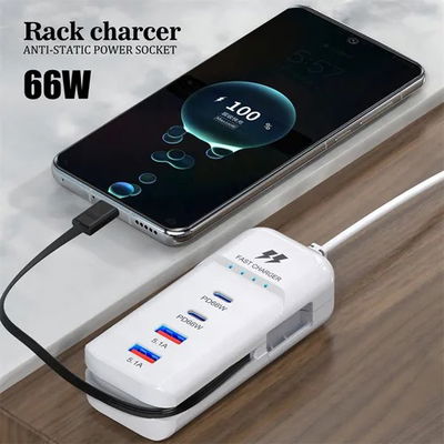 Cargador Rápido USB 66W Carga Múltiple