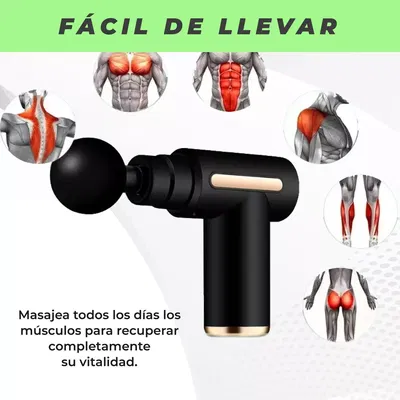 Pistola Masajeador Muscular Rehabilitación Recargable