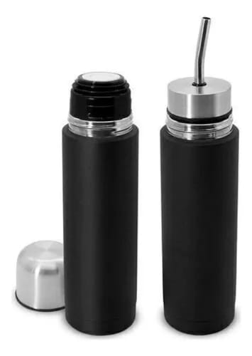 Termo/Autocebante 750 ml con tapón y bombilla acero inox..