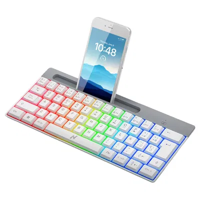 Teclado Gamer RGB Leds Cable USB Soporte Celular Nkb-q60