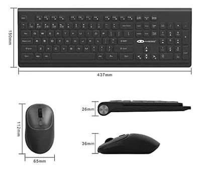 Kit Teclado Y Mouse Inalámbrico Compatible Laptop Tablet Pc 