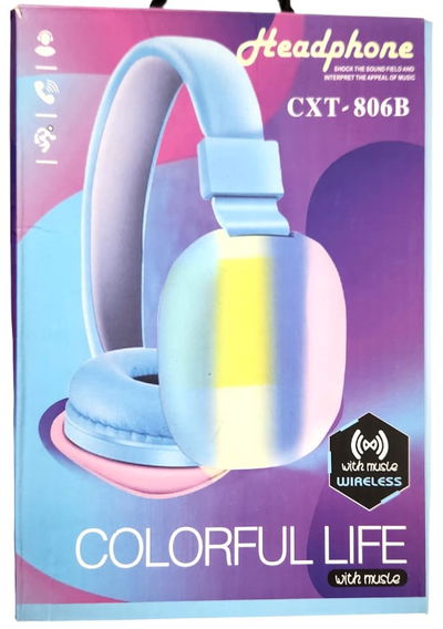 Auricular Bluetooth Arcoiris Cxt-806C - Celeste