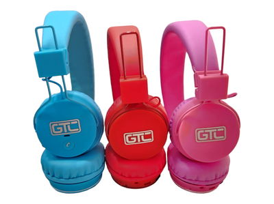Auriculares Gtc Inalámbrico Bluetooth Hsg-180 - Celeste - Rojo - Rosa