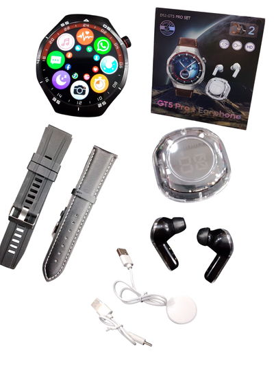 RELOJ INTELIGENTE D52 GT5 PRO SET 2MALLAS + AURICULAR