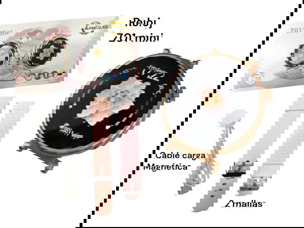 RELOJ INTELIGENTE Z01 MINI 2 MALLAS REDONDO CHICO