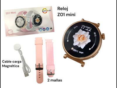 RELOJ INTELIGENTE Z01 MINI 2 MALLAS REDONDO CHICO