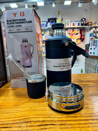 Termo Con Parlante Bluetooth 1.3 L + Tapa Mate + Bombilla + Parlante Con Luces