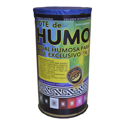 Pote de humo grande color azul