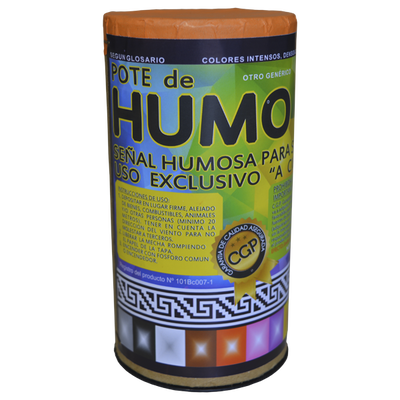 Pote de humo grande color naranja