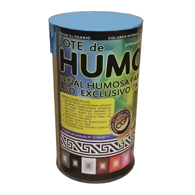 Pote de humo grande color celeste