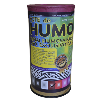 Pote de humo grande color bordo granate