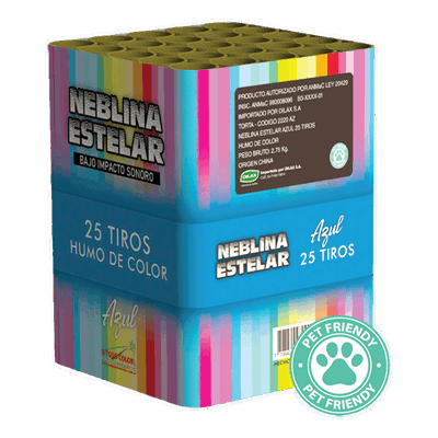Torta de Humo Neblina Estelar 25 tiros Celeste