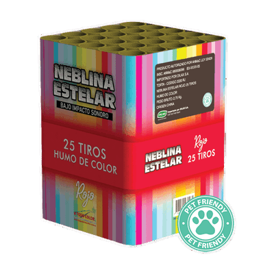 Torta de Humo Neblina Estelar 25 tiros Rojo