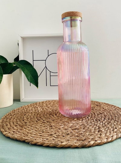 botella rayada rosa 1 ltro