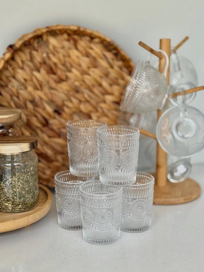 vasos labrados  325 ml x6