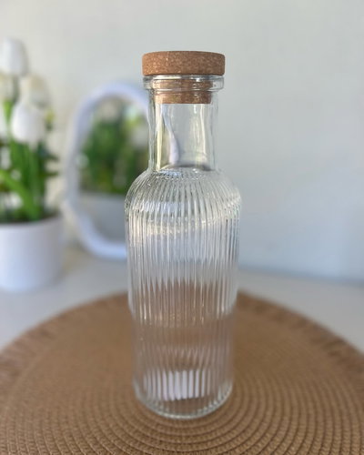 botella rayada transparente 1 ltro