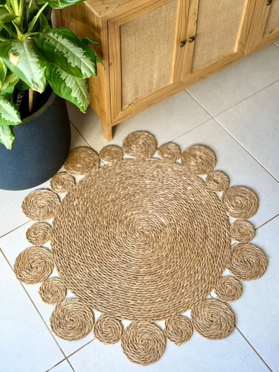 alfombras de yute flor 80 cm