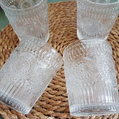 vasos labrados  325 ml x6