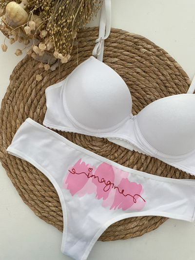 Conjunto de algodón con aro, taza soft y coulotte less