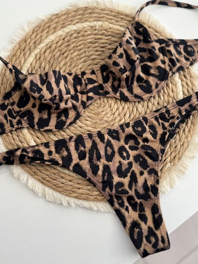 Bikini print con colaless