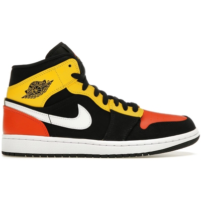 NIKE AIR JORDAN 1 MID BLACK AMARILLO ORANGE