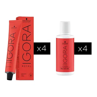 Combo 4 Tinturas Coloracion Igora Royal Schwarzkopf + Oxidantes de Regalo