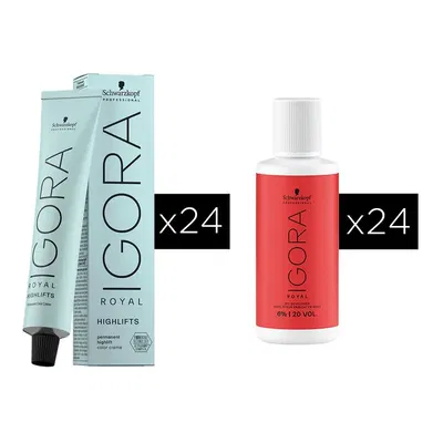 Combo 24 Tinturas Igora Royal Highlifts + Oxidantes Schwarzkopf