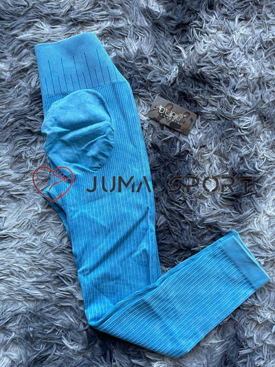 Calza Seamless acanelada (Celeste fuerte)