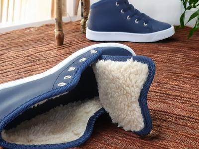 BOTITAS AZUL CUERO P.U.