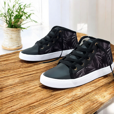 BOTITAS PLUMAS CON CUERO P.U. NEGRO