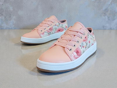 ZAPATILLAS ROSAS & CUERO P.U. SALMON