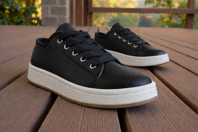 ZAPATILLAS CUERO P.U. NEGRO