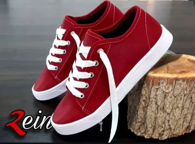 Zapatillas CUERO PU ROJAS 