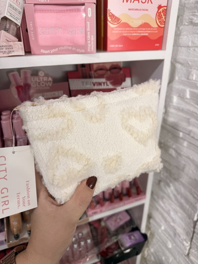 Neceser peluche blanco chico
