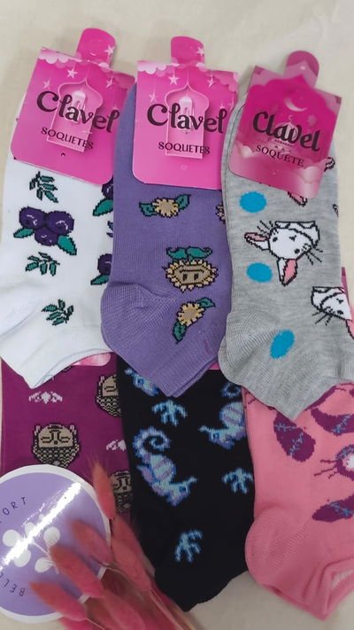Medias Clavel Soquetes estampadas 