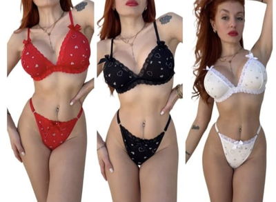 Conjunto en morley con puntilla 1/2 doc