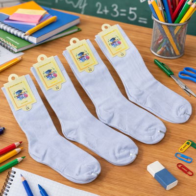 Medias super balance escolares en blanco