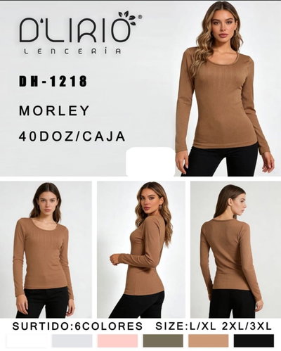 Camiseta térmica dama canalada  por 1/2 docena