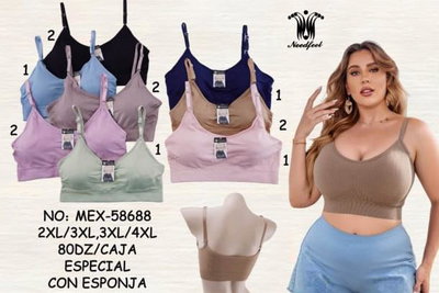 Corpiños talles especiales por 1/2 docena 