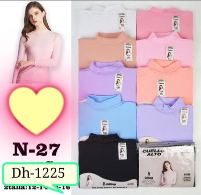 Media polera acanalada térmica por 1/2 docena 