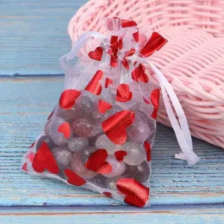 Bolsa organza corazón 13*18 cm