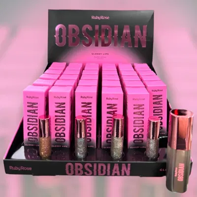 Glossy obsidian Ruby rose 