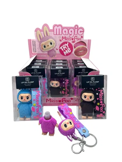 Lip oil plump con llavero labubu