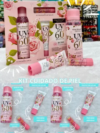 Kit protector solar y agua de rosas 