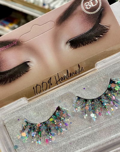 Pestañas postizas 8D con glitter 